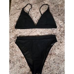 Zaful High Waist Black Triangle Top Bikini Medium  NWOT